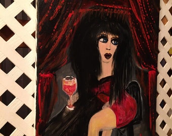 ORIGINAL painting titled... Waiting for her Vampire.