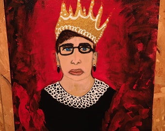 ORIGINAL acrylic painting 16x20  by Mary Lynn Plaisance titled Miss Ginsberg