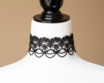 Black Lace choker-Victorian Necklace-Gothic Choker