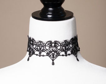 Black Lace choker-Victorian Necklace-Gothic Choker-Gothic Jewelry