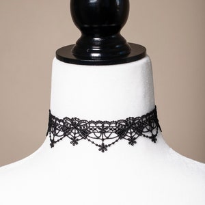 Black Lace choker with Bows-Victorian Necklace-Gothic Choker image 1