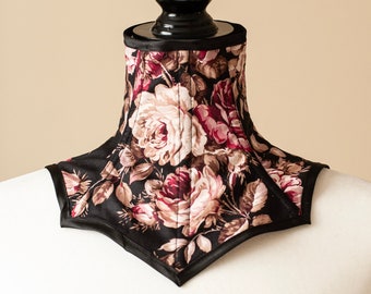 Floral Neck Corset in Multicolor Cotton print-Posture Collar-Choker with flowers