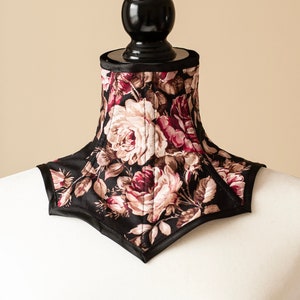Floral Neck Corset in Multicolor Cotton print-Adjustable Posture Collar-Choker with flowers