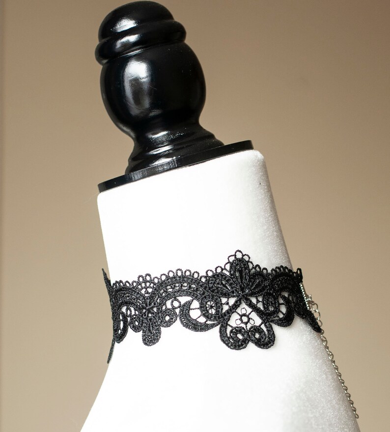 Black Lace Choker - Victorian Gothic Necklace image 8