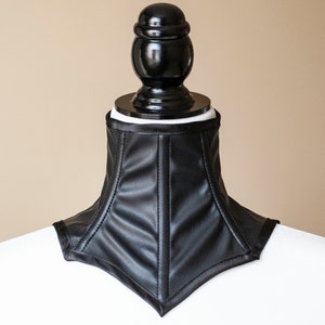 Black PVC or Faux leather neck corset/choker Faux Leather