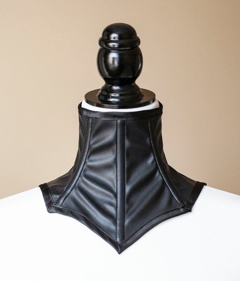 Black PVC or Faux leather neck corset/choker Faux Leather