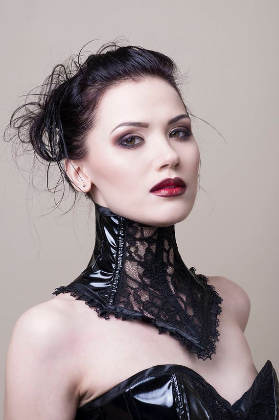 Black PVC & Lace Neck Corset-choker/posture Collar -  Canada