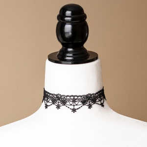 Black Lace choker with Bows-Victorian Necklace-Gothic Choker image 2