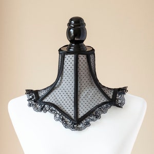 Black Mesh Neck Corset/Choker/Posture collar-Gothic/Victorian/Burlesque attire