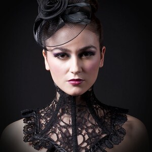 Victorian Black Lace Neck Corset-Gothic Lace Choker image 3