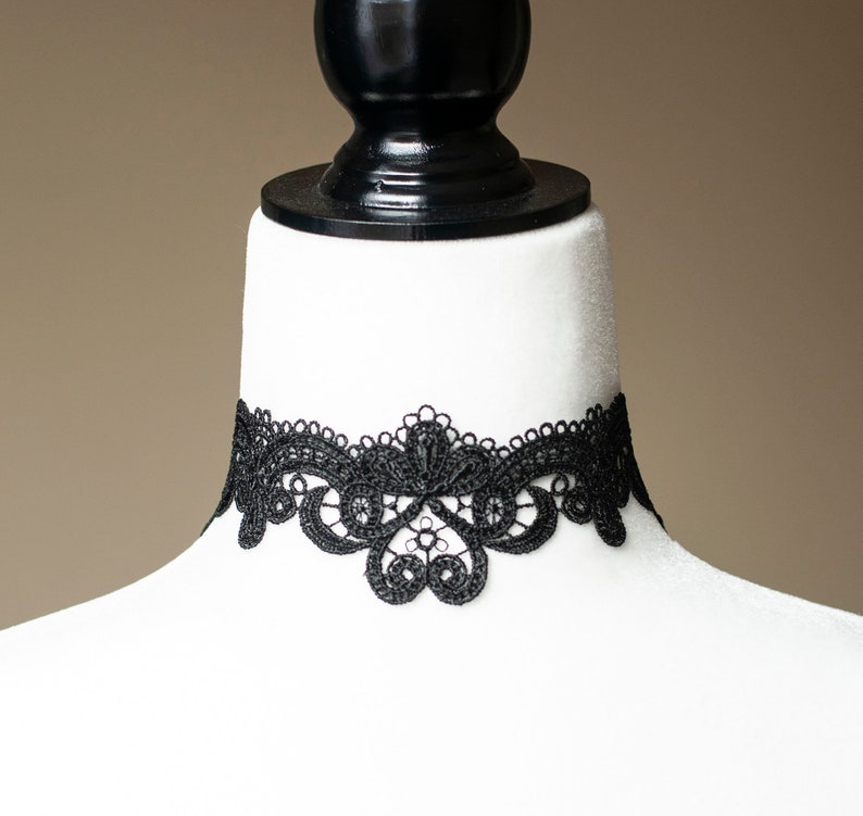 Black Lace Choker - Victorian Gothic Necklace image 5