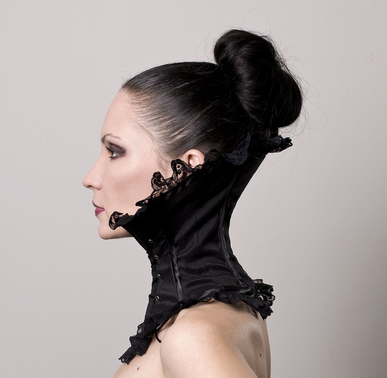 Baroque High Neck Corset in Black | Etsy