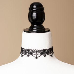 Black Lace choker with Bows-Victorian Necklace-Gothic Choker image 5