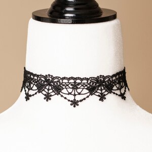 Black Lace choker with Bows-Victorian Necklace-Gothic Choker image 3