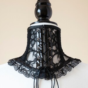 Black Lace Neck Corset/Choker/Posture collar-Victorian/Gothic image 3