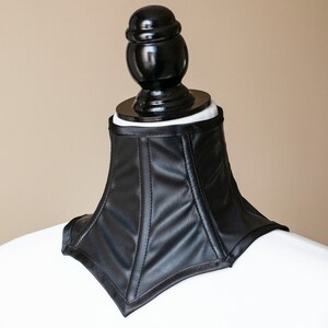 Black PVC or Faux leather neck corset/choker image 5