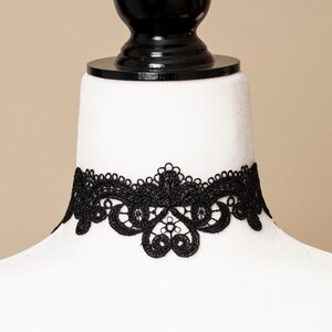 Black Lace Choker - Victorian Gothic Necklace image 3