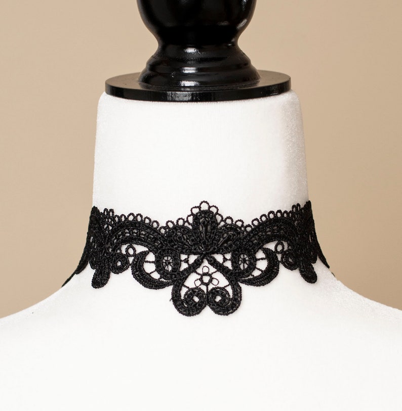 Black Lace Choker - Victorian Gothic Necklace image 3