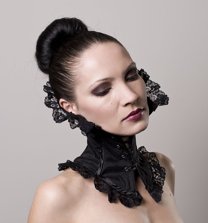 Baroque High Neck Corset in Black | Etsy