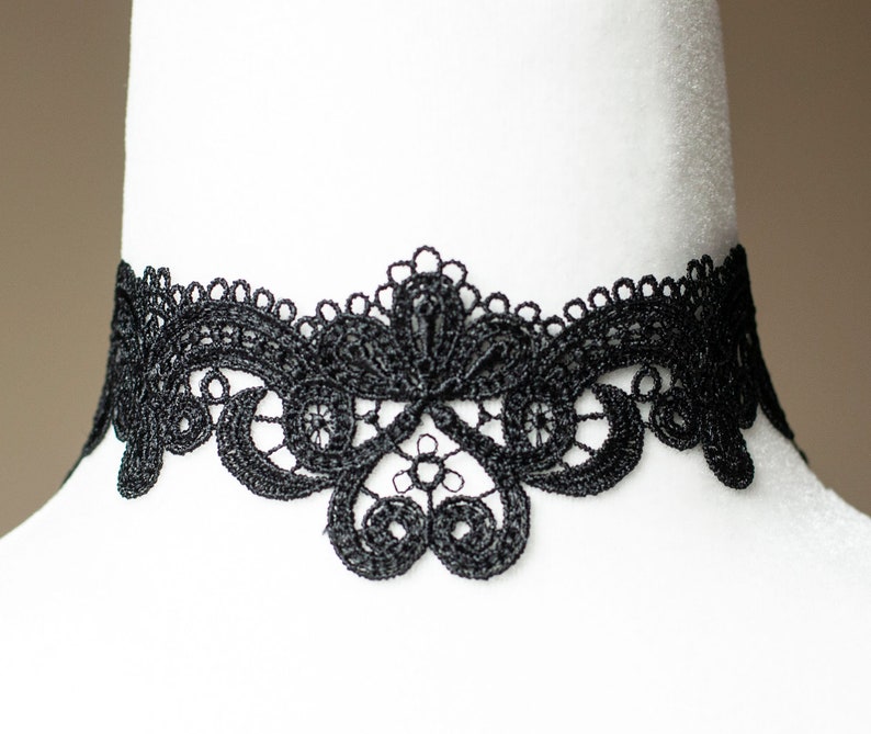 Black Lace Choker - Victorian Gothic Necklace image 6