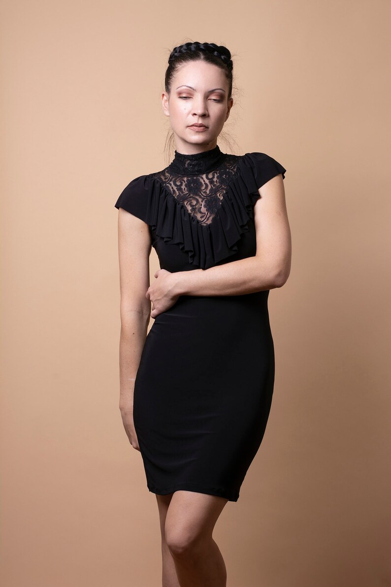 all black cocktail dress