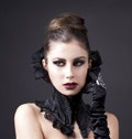 Black Baroque Neck Corset-Victorian Choker-Elegant Posture collar