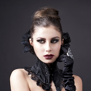 Black Baroque Neck Corset-Victorian Choker-Elegant Posture collar