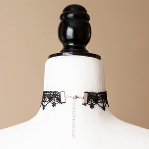 Black Lace choker with Bows-Victorian Necklace-Gothic Choker image 4
