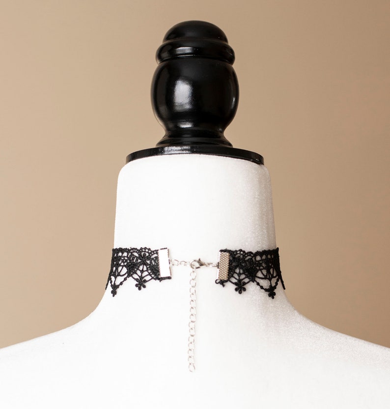 Black Lace choker with Bows-Victorian Necklace-Gothic Choker image 4