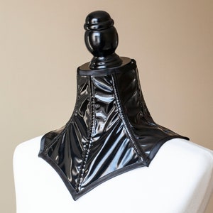 Black Faux Leather or PVC neck corset/choker PVC