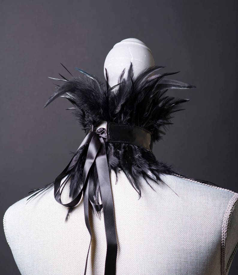 Black Feather Neck Piece/Choker/Collar | Etsy