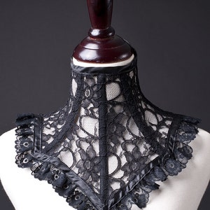 Victorian Black Lace Neck Corset-Gothic Lace Choker image 5