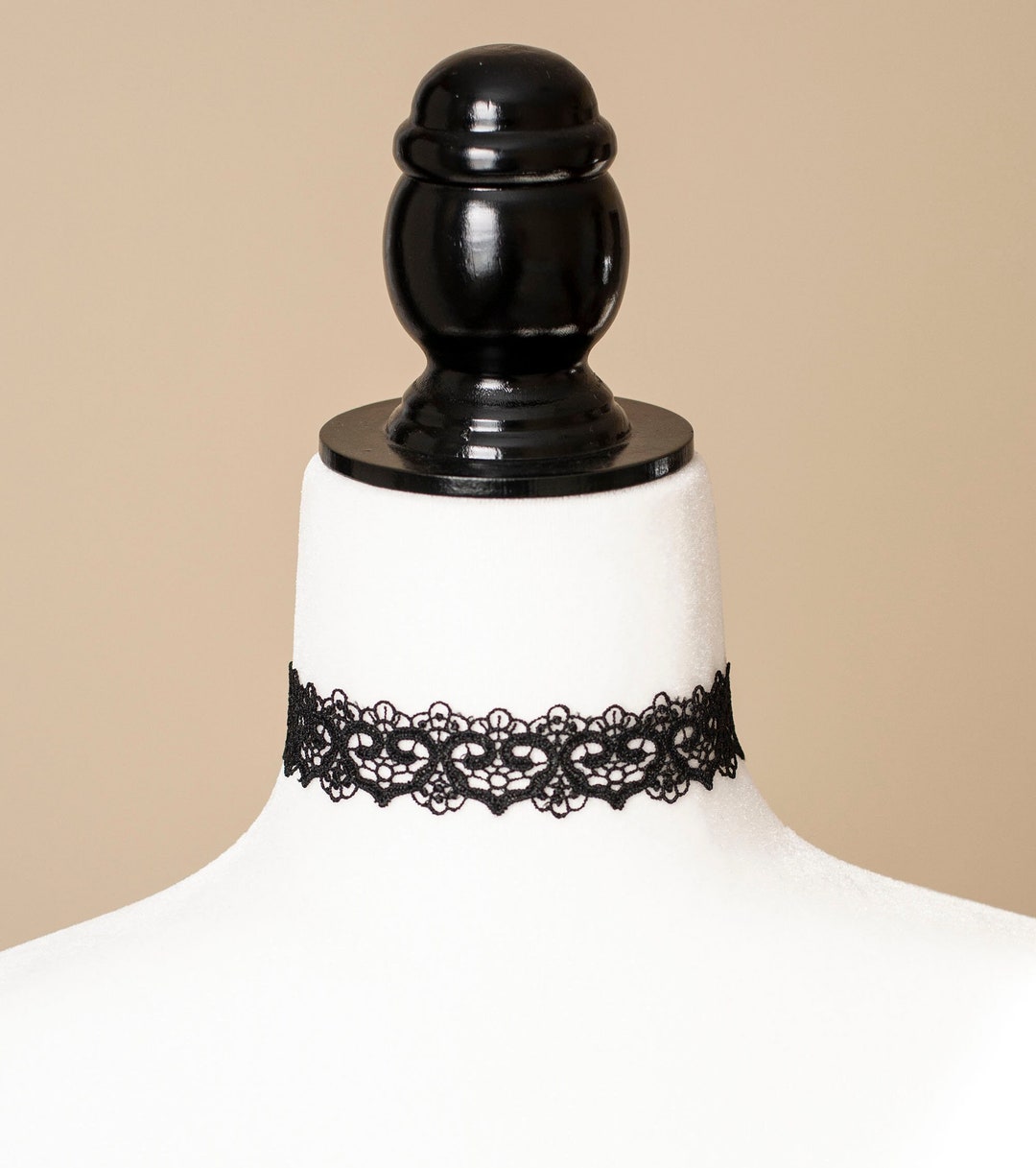 Black Lace Heart Choker Necklace - Victorian Gothic Style With a ...