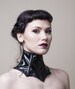 Black PVC or Faux leather neck corset/choker 