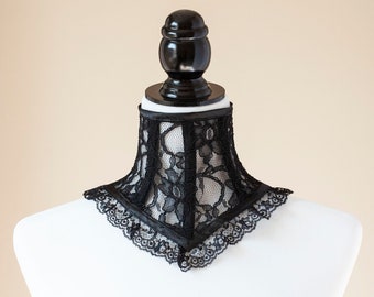 Black Lace Neck Corset/Choker/Posture collar-Victorian/Gothic