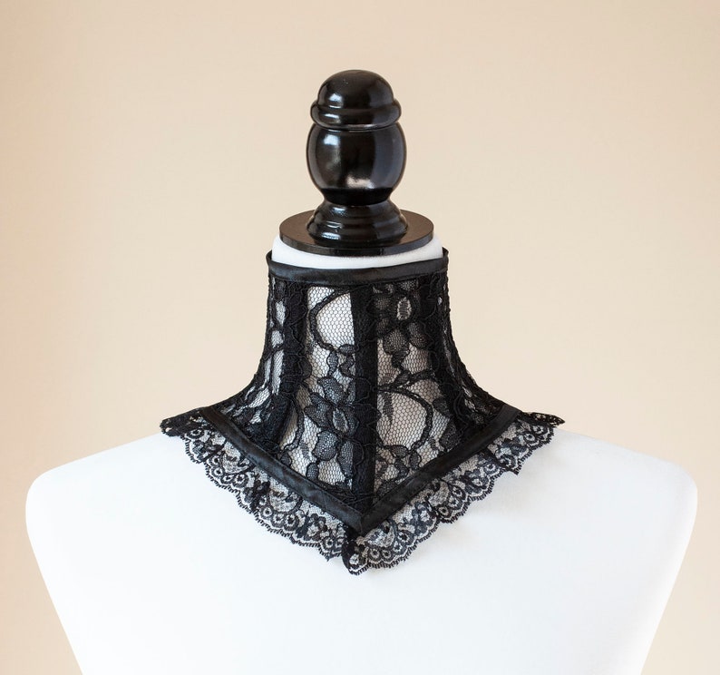 Black Lace Neck Corset/Choker/Posture collar-Victorian/Gothic image 1