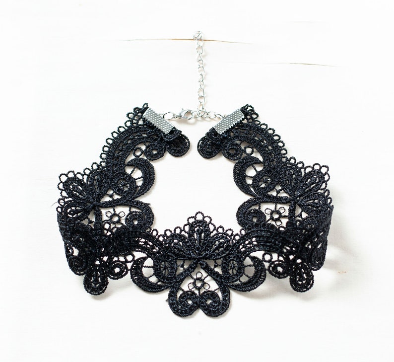 Black Lace Choker - Victorian Gothic Necklace image 9