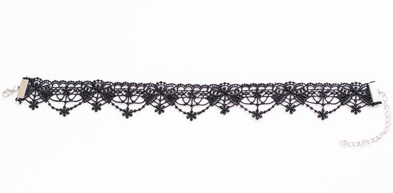 Black Lace choker with Bows-Victorian Necklace-Gothic Choker image 7