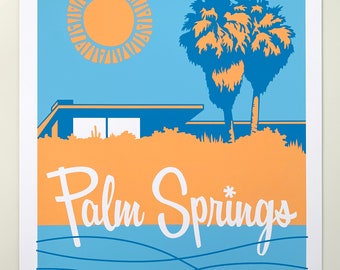 Palm Springs Travel Poster Screenprint