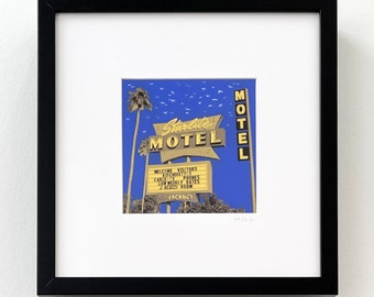 Original Framed Dreamscape - Starlite Motel 1