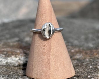 Silver Cowrie Recycled Sterling Silver Ocean Ring