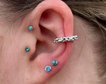 Recycled Sterling Silver Bubble Ear Cuff, No piercing Cuff, Cartilage Cuff, Ocean Treasure Earring.