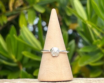 Simple Shell Stackable Ring made from Recycled Sterling silver. Adjustable.