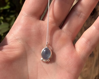 Genuine Aquamarine necklace in silver
