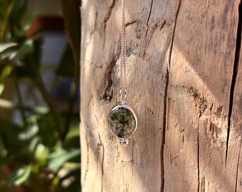 Genuine Moss Agate necklace in silver