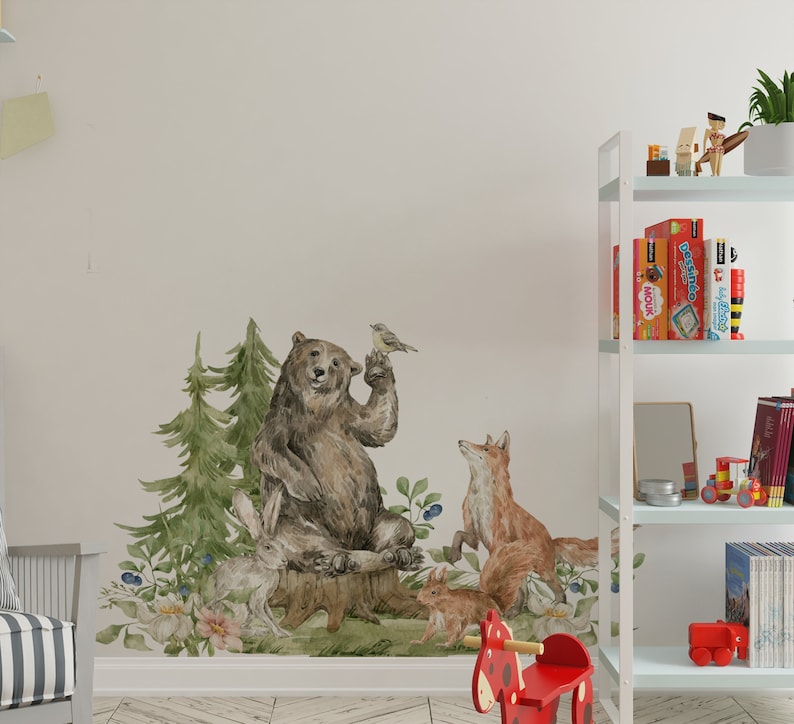 Woodland Animals Wall Decals, Forest Nursery Decor, Peel and Stick - Etsy