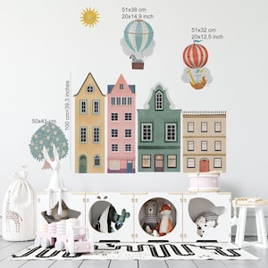 XL nursery wall decals, nursery wall stickers, house wall decals, city wall decals,