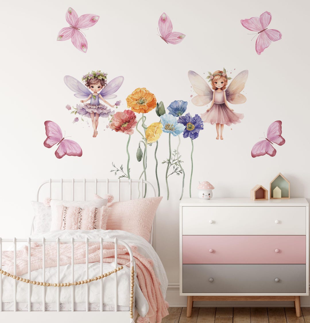 Fairy Wall Decals for Girls Bedroom, Peel and Stick Fairy Wall Stickers ...