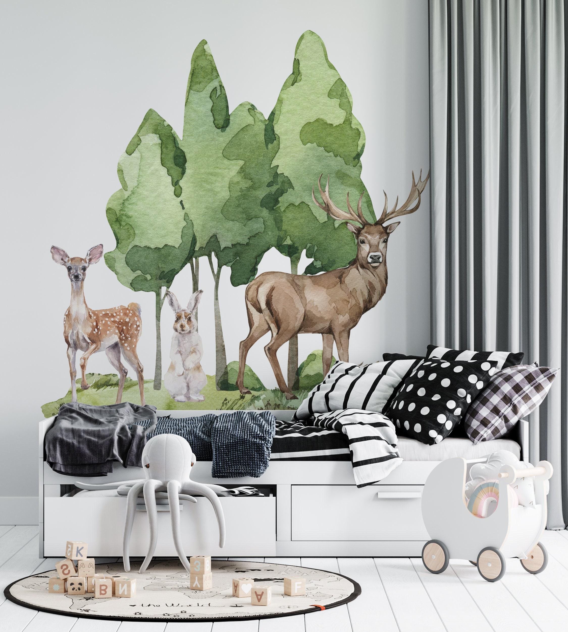 Woodland Animals Wall Decals | Forest Nursery Decor - Etsy