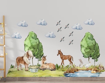horse wall decals for nursery room decor farm animals wall stickers